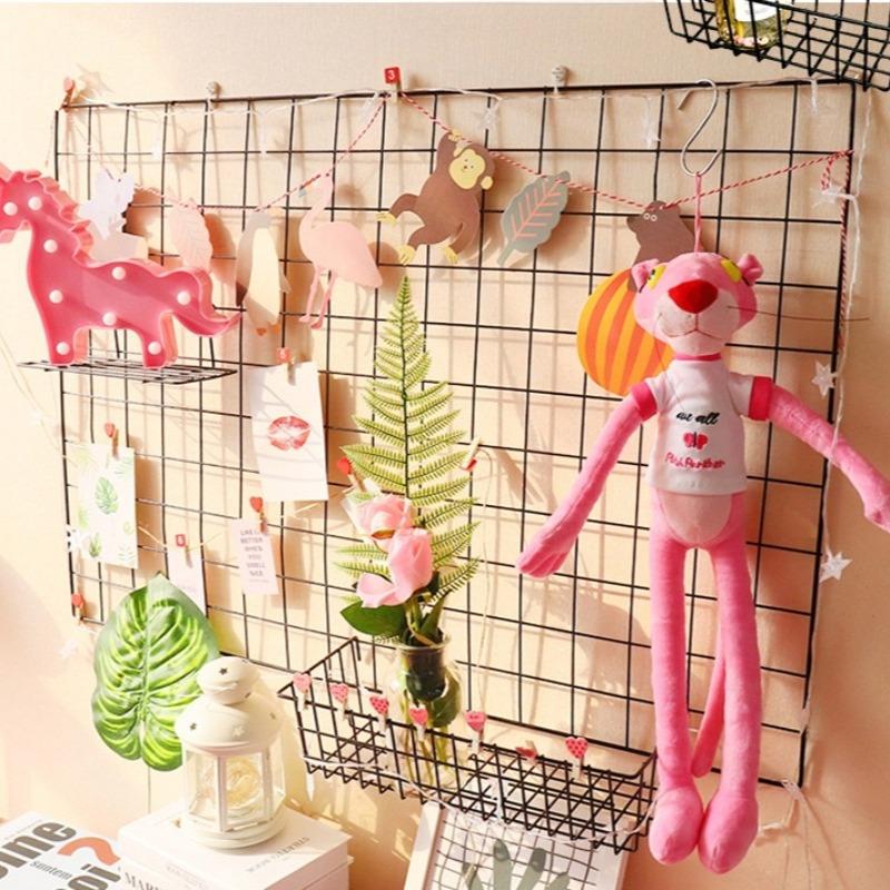 Grid Wall Decoration DIY Hanging Rack Photo Frame Postcards Wall Display Art Storage Basket Home Decor Accessories Storage Rack