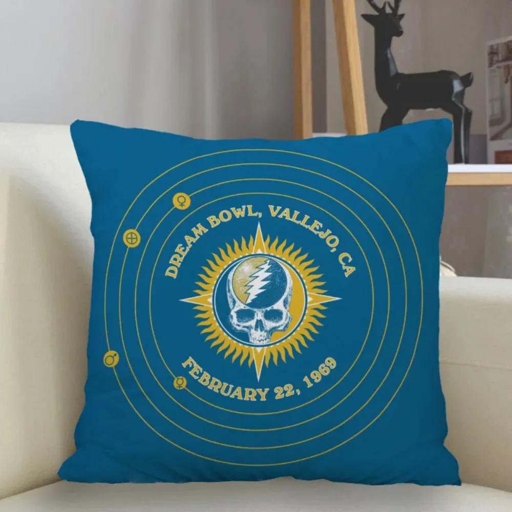 Наволочка Grateful Dead для домашнего декора 45x45 см, на молнии, квадратная, для декоративной подушки
