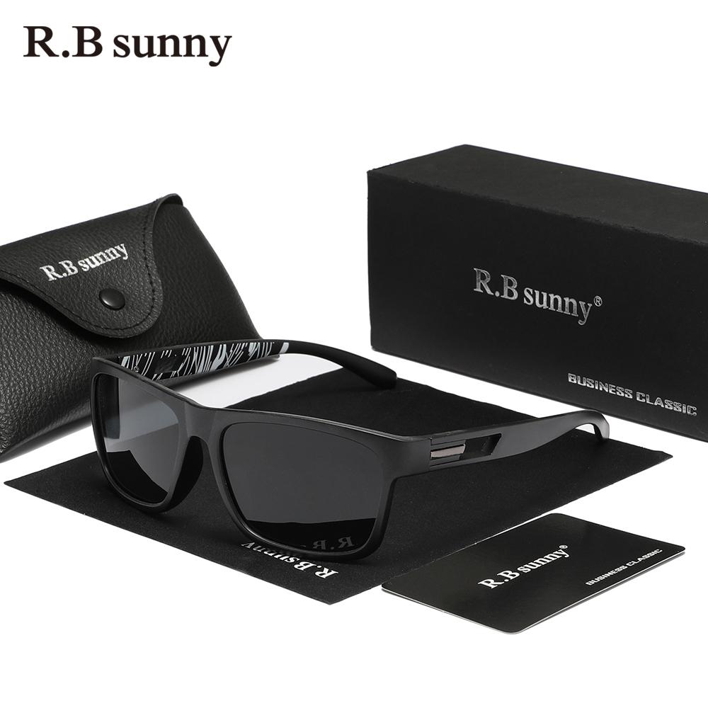 RBsunny Модные спортивные поляризованные солнцезащитные очки мужские прямоугольные полнокадровые очки с зеркальными линзами UV400 антибликовые женские очки для активного отдыха