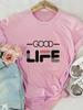 Good Life Letter Print Women T Shirt Short Sleeve O Neck Loose Women Tshirt Ladies Tee Shirt Tops Camisetas Mujer