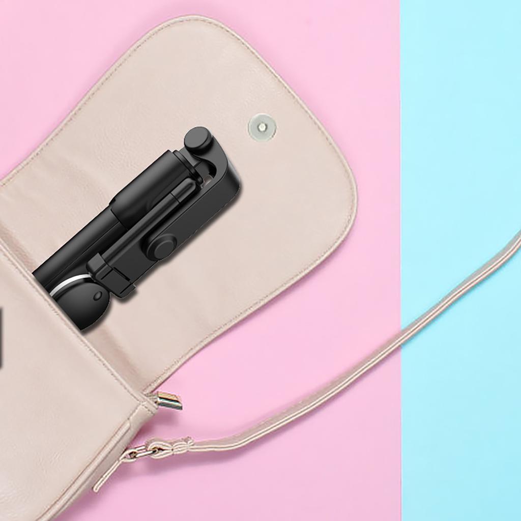 Telescopic Selfie Stick with 0.71m Tripod & Ring Light - Black