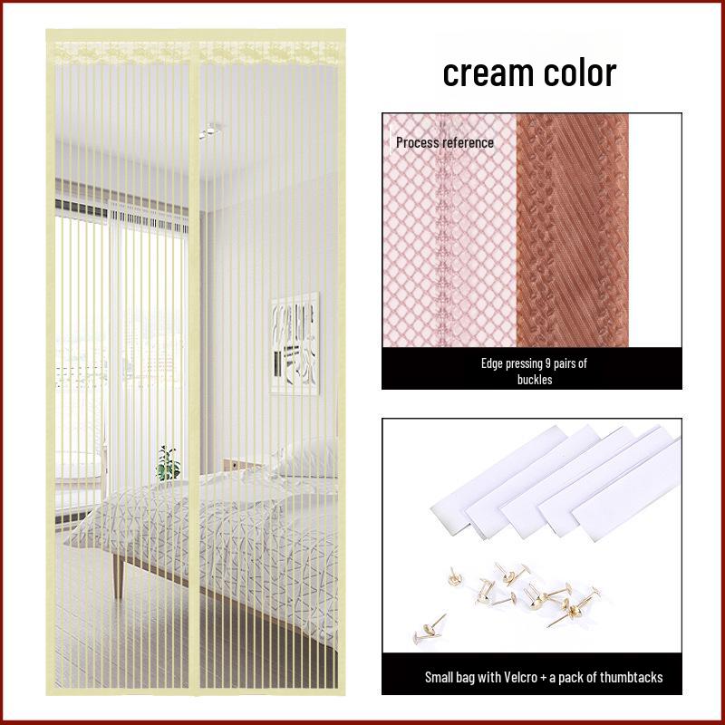 Magnetic Mosquito-Proof Door Curtain: Punch-Free Soft Gauze with Velcro Edge