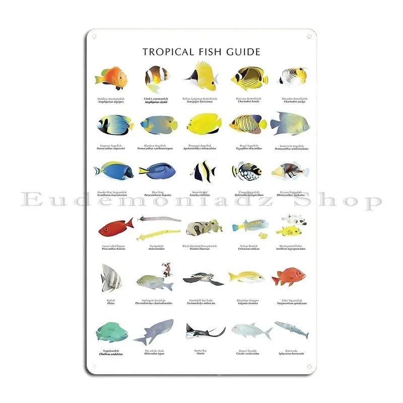 Tropical Fish Guide Metal Plaque Poster Living Room Designs Wall Pub Wall Cave Decoration Tin Sign Poster