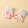 Зимние детские теплые перчатки с плюшевой подкладкой, утолщенные, пятипалые, из детской холодной пряжи, милые перчатки для девочек, утолщенные перчатки