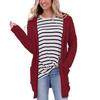 Fashion Women Long Sleeve Knit Autumn And Winter Cardigan Sweater Solid Color Coat