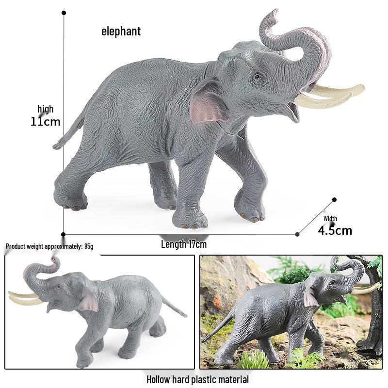Kids' Wild Animal Figures: Lion, Tiger, Cow, Goat, Rhino, Horse, Leopard, Elephant - Plastic Educational Toys