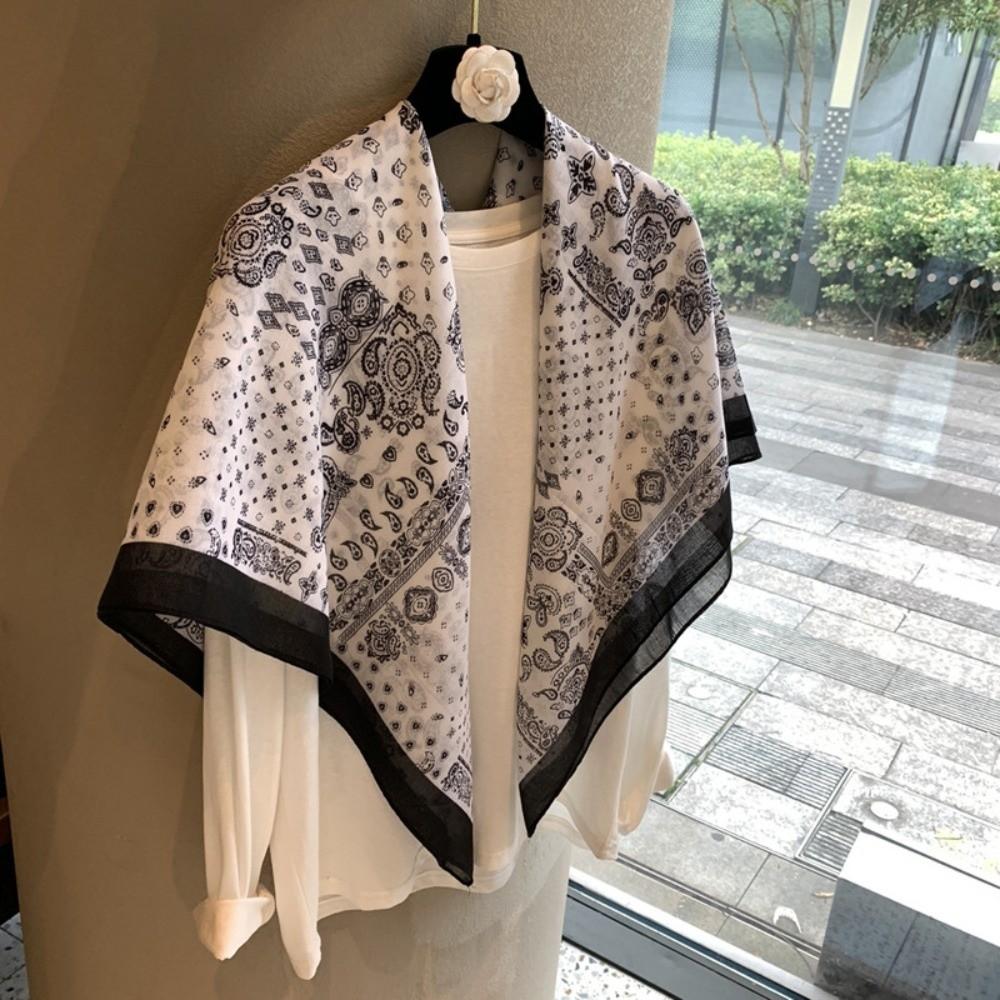 110*110cm Light Thin Square Scarf Polka Dot Silk Headscarf Fashion Beach Headscarf for Women Girls