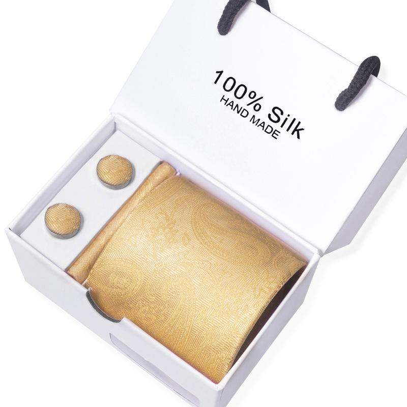 Мужской деловой галстук, квадратный шарф, подарочная коробка, полосатый простой костюм, рубашка, галстук, черный подарочный набор в коробке