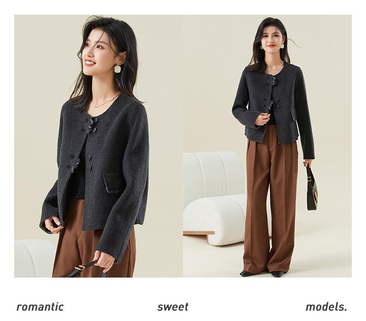 Temperament Short Coat Autumn/Winter Women's New Korean Version Double sided Small Fragrant Style Single breasted Coat