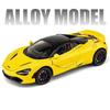 1:24 гоночных автомобиля McLaren 720S из легкого сплава, литая металлическая модель спортивного автомобиля, имитация звука и света, коллекция украшений, детские игрушки, подарок для мальчиков
