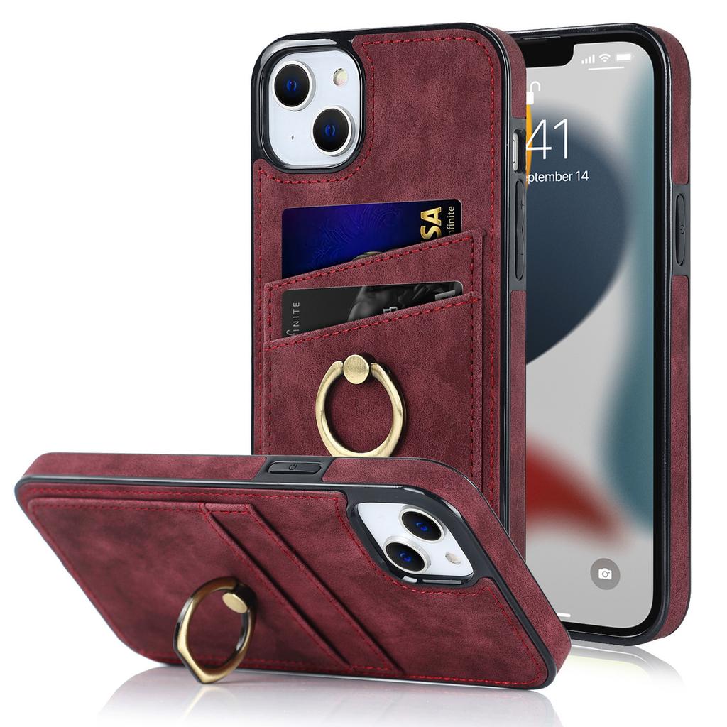 Кошелек с карманами для карт, чехол для телефона для iPhone 16 Pro Max 15 Plus 13 12 11 Pro 14 SE 2022, кожаный, с кольцом-держателем, подставкой, задняя крышка