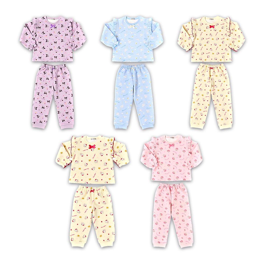 Детский стеганый пижамный комплект Sanrio, вязаное одеяло, хлопок, эластичный пояс, место для имени
