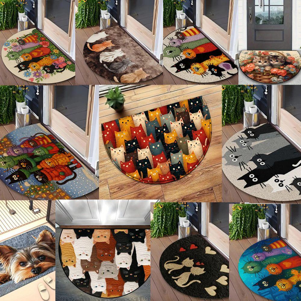 Впитывающий коврик для собаки и кошки Мультяшное животное Коврик на пол для кошки Креативный коврик для ванной Кухня