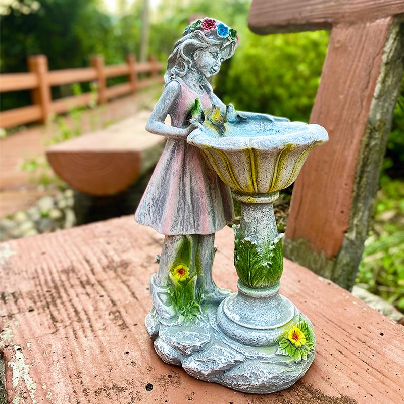 Садовые фигурки ангелов на солнечной батарее - Уличные полимерные садовые украшения