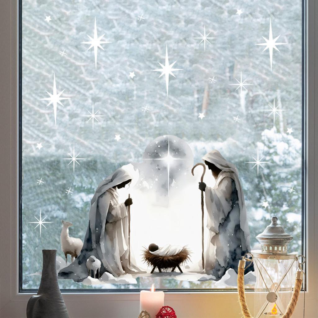 Съемные статические наклейки на окна - Многоразовые наклейки на окна без остатка для сезонного и делового декора