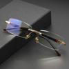 Natural Crystal Glass Lens Reading Glasses for Men Women Luxury Rimless Anti-fatigue Keep Eye Presbyopic Glasses Diopter Eyewear