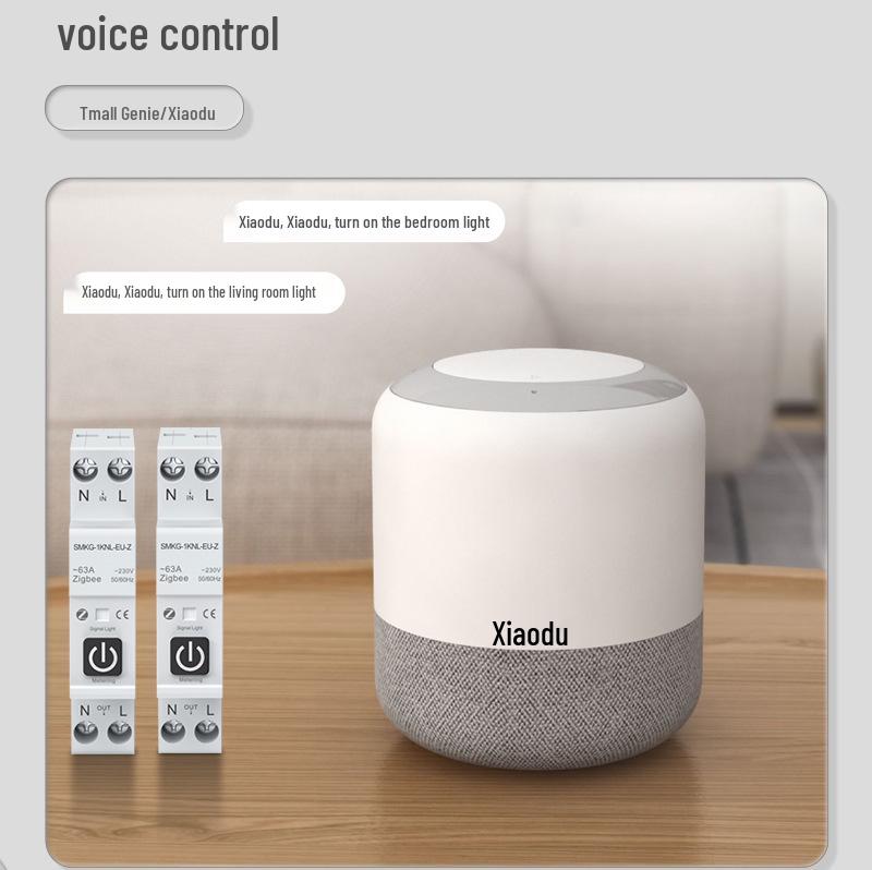 Умный автоматический выключатель ZigBee Tuya с управлением через приложение, таймером, измерением, защитой от перегрузки по току/перенапряжения и аварийным воздушным выключателем