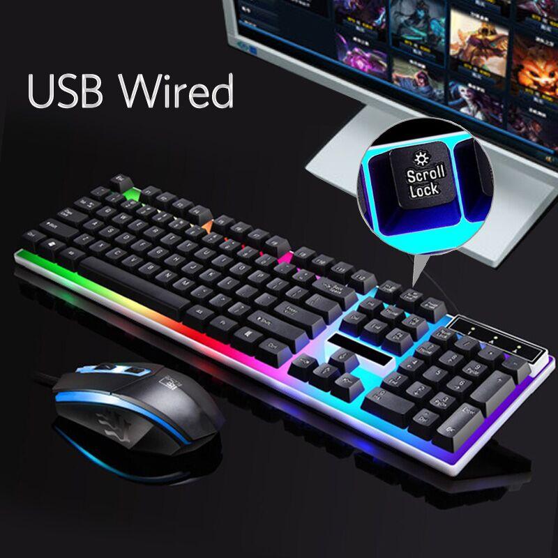 Регулируемый набор проводной USB-клавиатуры для игровых игр и мыши
