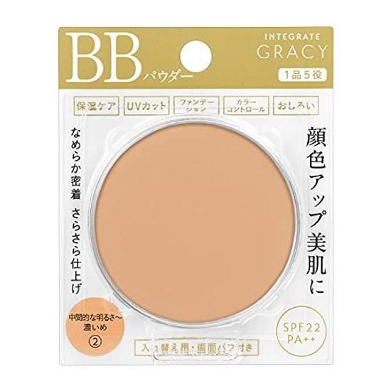 Интегрировать BB-пудру Gracy Essence Powder 2 (Пополнение) Натуральный темный тон кожи (SPF22PA++) 7,5 г Средняя яркость Без отдушек 1 грамм