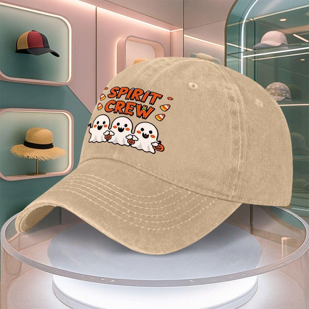 Halloween Ghost Pumpkin Print Baseball Cap For Men Women Curved Brim Dad Hat Adjustable Duck Tongue Hat
