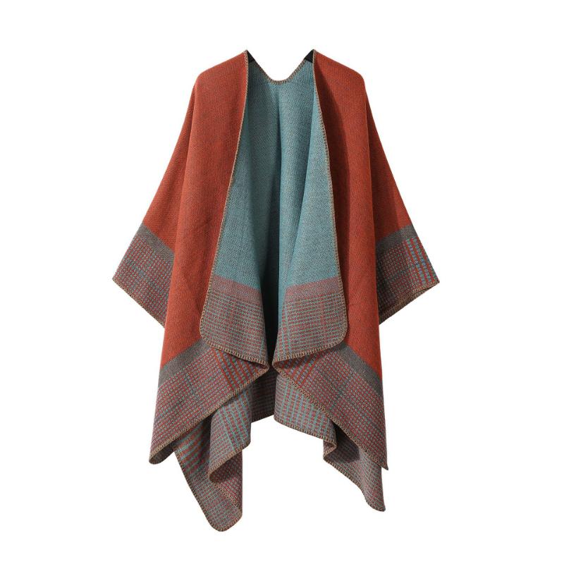 Ethnic Style Shawl Summer Outer Wear Women's Large Shawl Cape Cloak High-end Knitted Scarf