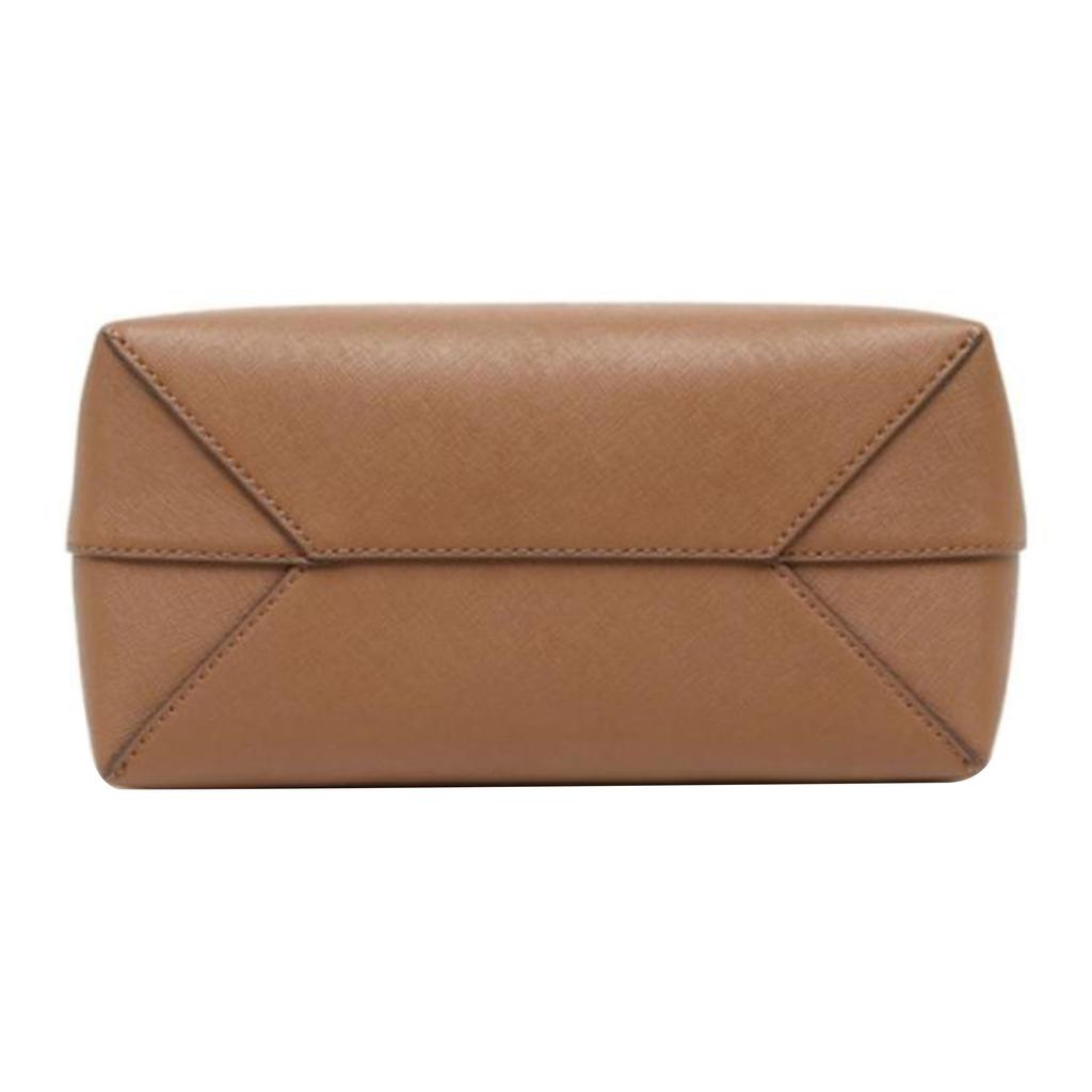 Tory Burch Emerson Double T Logo Minimalist Fashion Bucket Bag Women Shoulder Bag Brown 134840-909