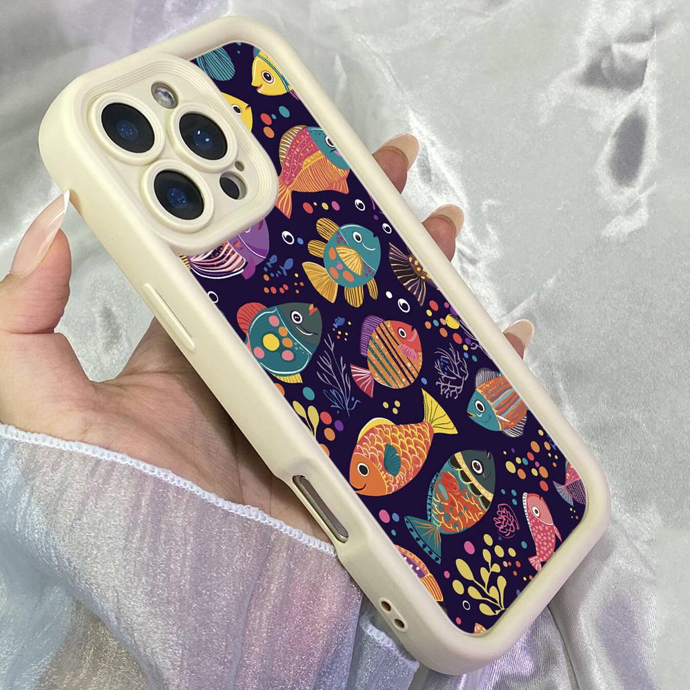 JT550 разные рыбы для iPhone 17 16 15 14 13 12 Pro Max Samsung S26 S25 Ultra A17 A07 A56 A16 A15 Xiaomi 15T Redmi 15c 14C Note 11 12 13 14 Мягкий чехол