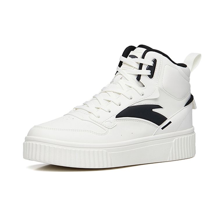 Anta Lifestyle Series Non-Slip High-Top Skate Shoes Men Sneakers White Black 912248015-1
