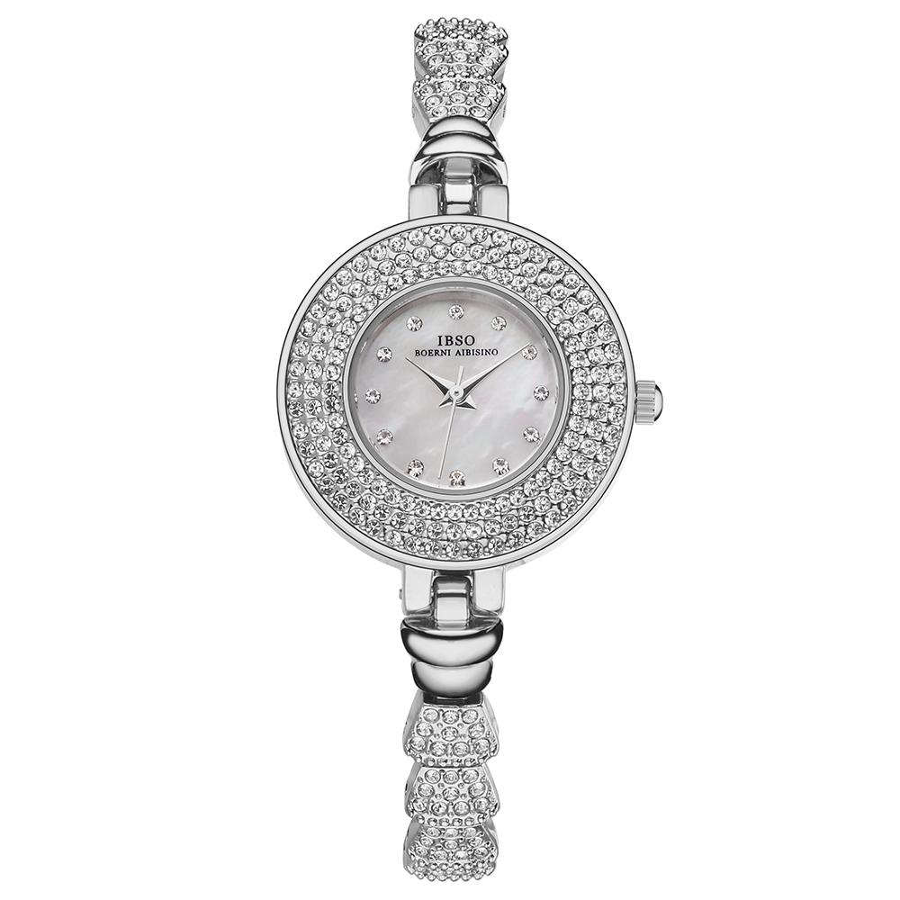 Luxury Women Bracelet Watch Steel Golden Waterproof Elegant Hand Clock Female Fashion Original Lady Diamond Wristwatch Silver
