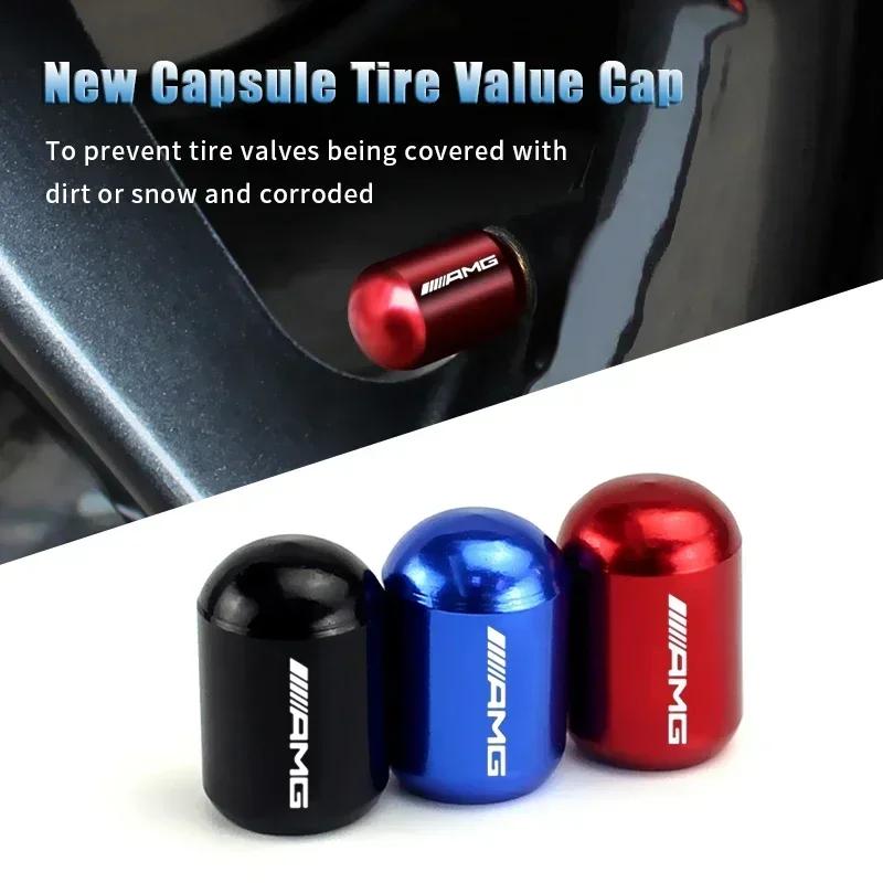 KLQVI1 4pcs for Mercedes benz AMG W212 W205 GLA GLC CLS GLK W213 W202 W211 W176 W210 Car Wheel Tire Valve Covers Auto Accessories