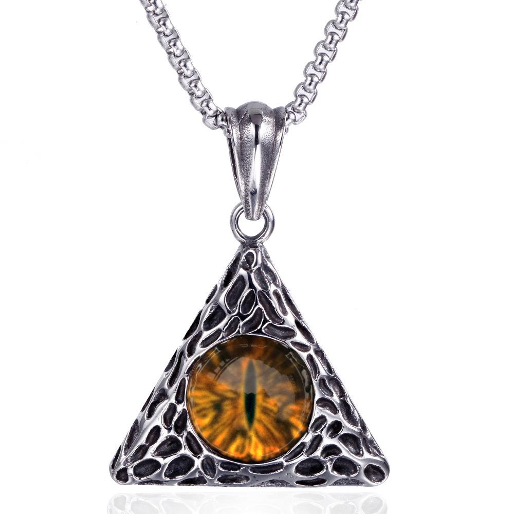 Fashion Titanium Steel Double Snake Pendant Trendy Male Personality Double Snake Wrap Necklace Men