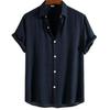 2024 Men's Summer Casual Hawaiian Short-Sleeve Solid Shirt