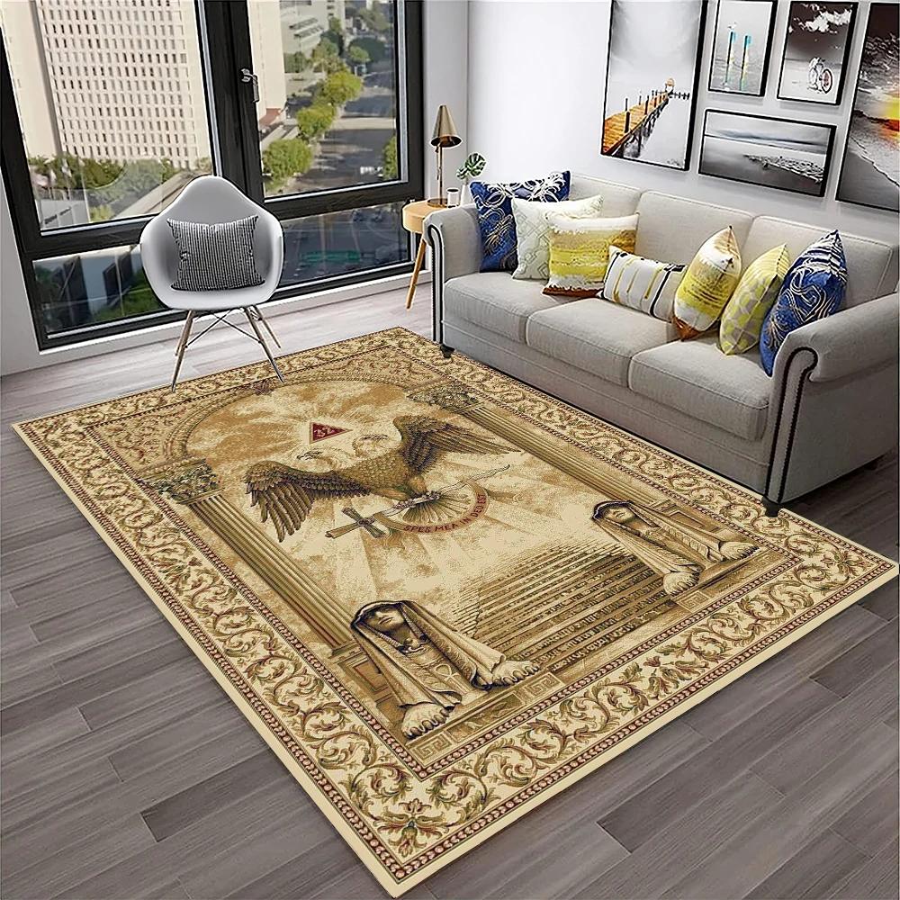 Masonic Freemasonry Illuminati Ring Carpet Rug for Home Living Room Bedroom Sofa Doormat Decor,Kid Area Rug Non-slip Floor Mat