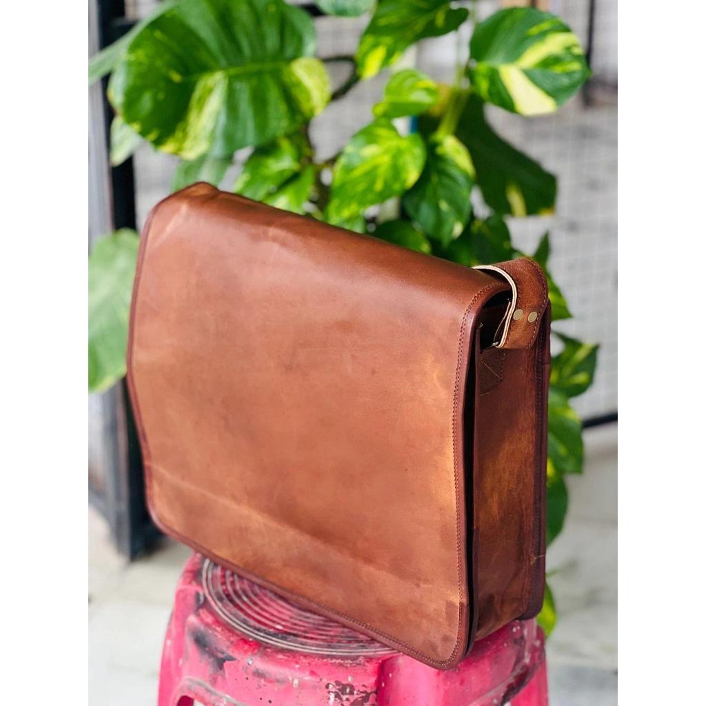 Мужская редкая винтажная сумка-мессенджер для ноутбука из козьей кожи ручной работы, универсальная сумка-сачел
