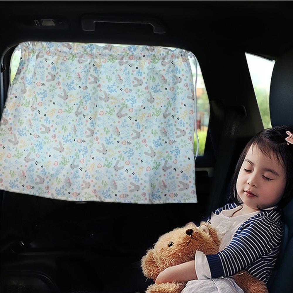 Cute Cartoon Sunshade Curtain Suction Cup Car Window Cover Creative Car Curtains Side Window