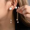 Rose Imitation Pearl Mosquito Coil Earring Without Piercing Long Earring Retro Luxury Earrings