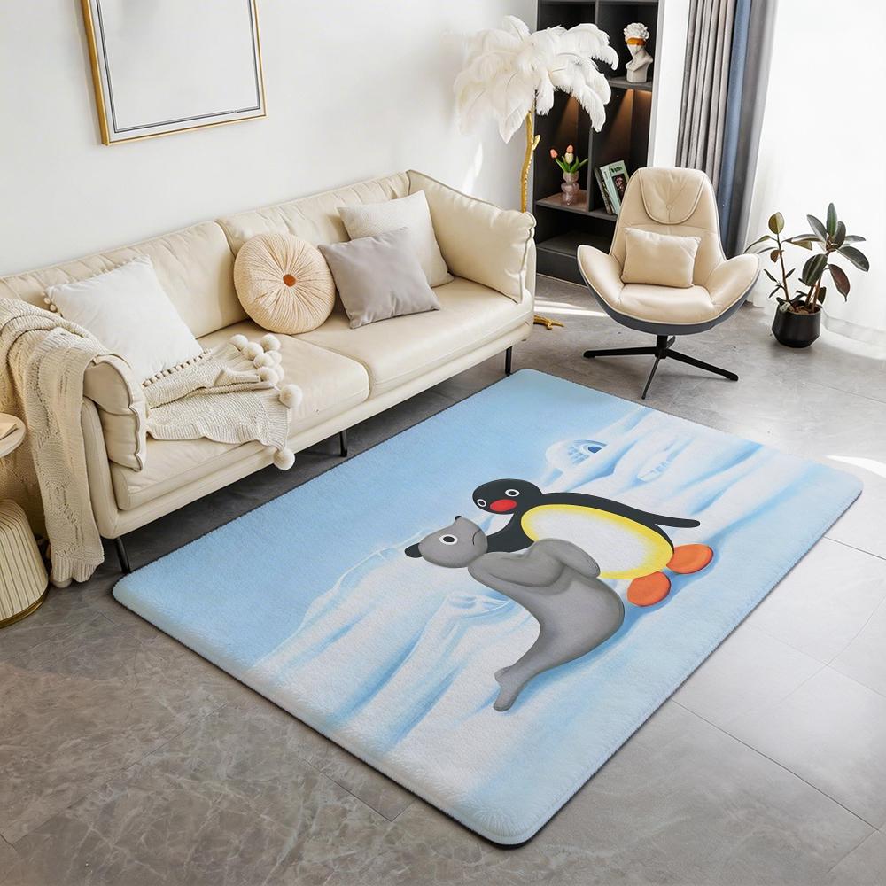 Animal P Penguin Floor Mat Eco Flannel Doormat Non Slip Odorless Indoor Floor Rug Soft Short Plush Home Mat