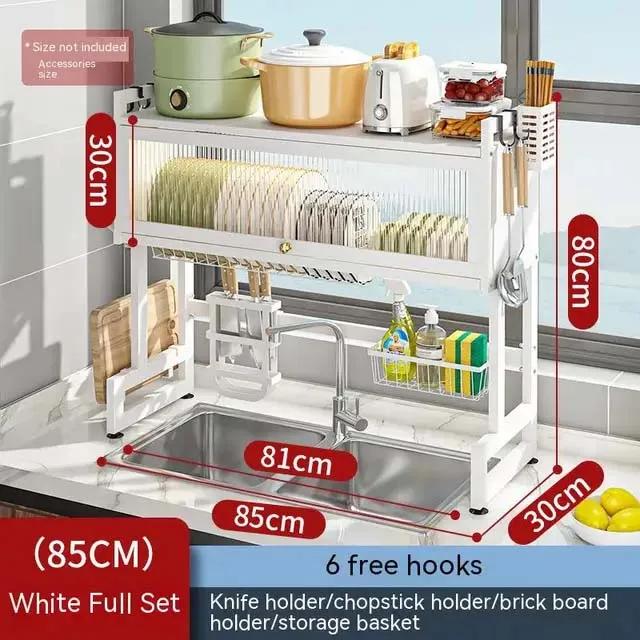 Сушилка для сушки посуды над раковиной 3-х уровневая полка для посуды над раковиной для аккуратной полки для кухонной мойки Организованная компактная полка для посуды