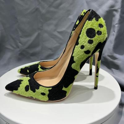 NoEnName_Null-сексуальные женские туфли-лодочки с меховым носком и острым носком на шпильке, туфли-лодочки с низким вырезом, на высоком каблуке, туфли для вечеринок, большие размеры 44 45