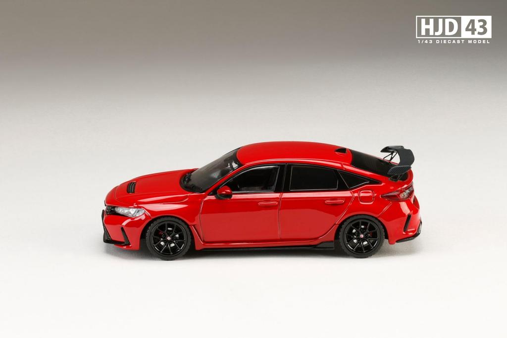 HobbyJAPAN HJD43 Масштаб Honda Civic TYPE R RACING BLACK Комплектация с моделью с OEM отделкой 'Пламя' 1/43 (ФЛ5) Опции, Красный, (HJD431004R)