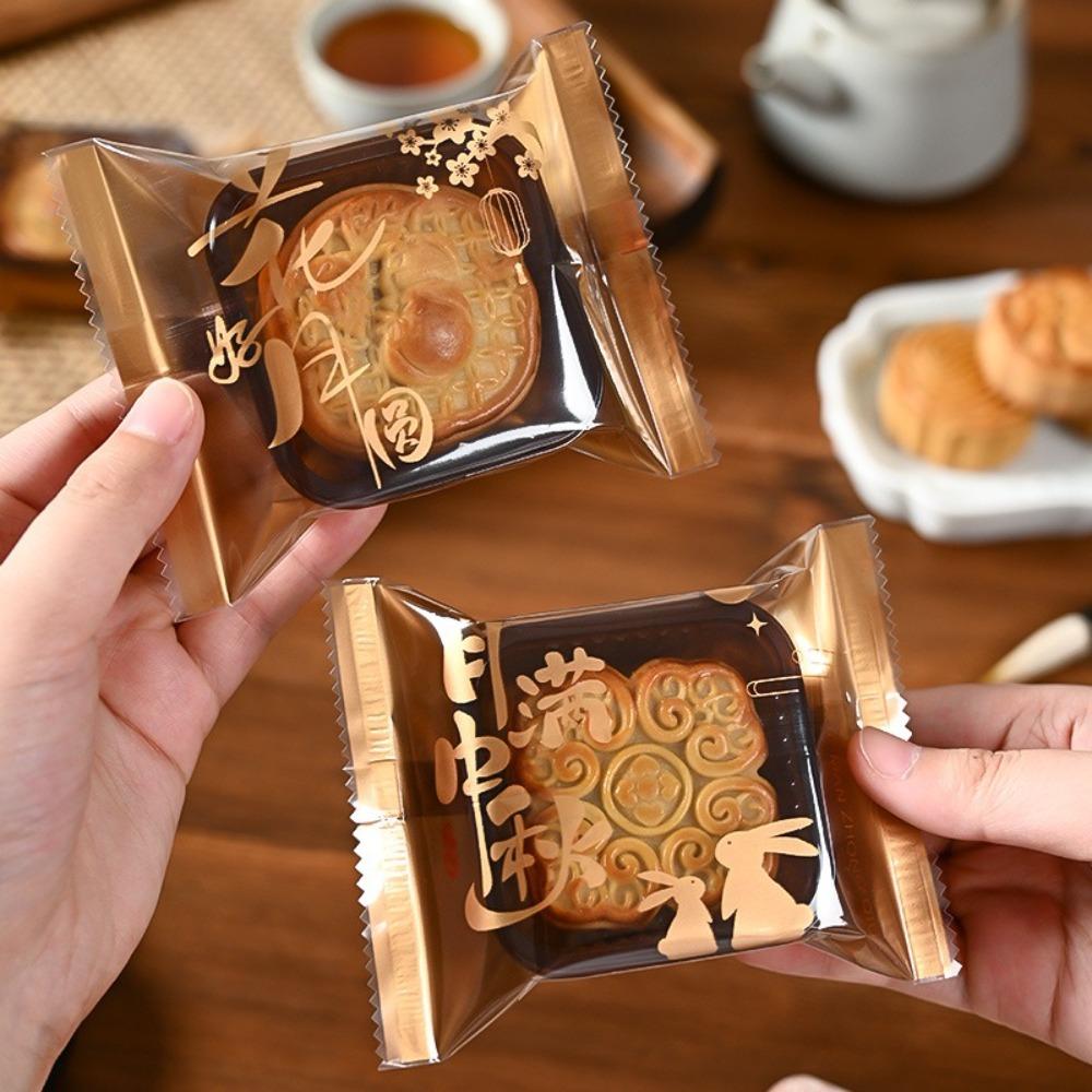 100pcs Plastic Mooncake Packaging Bag Chinese Style Machine Sealing Bag Mung Bean Cake