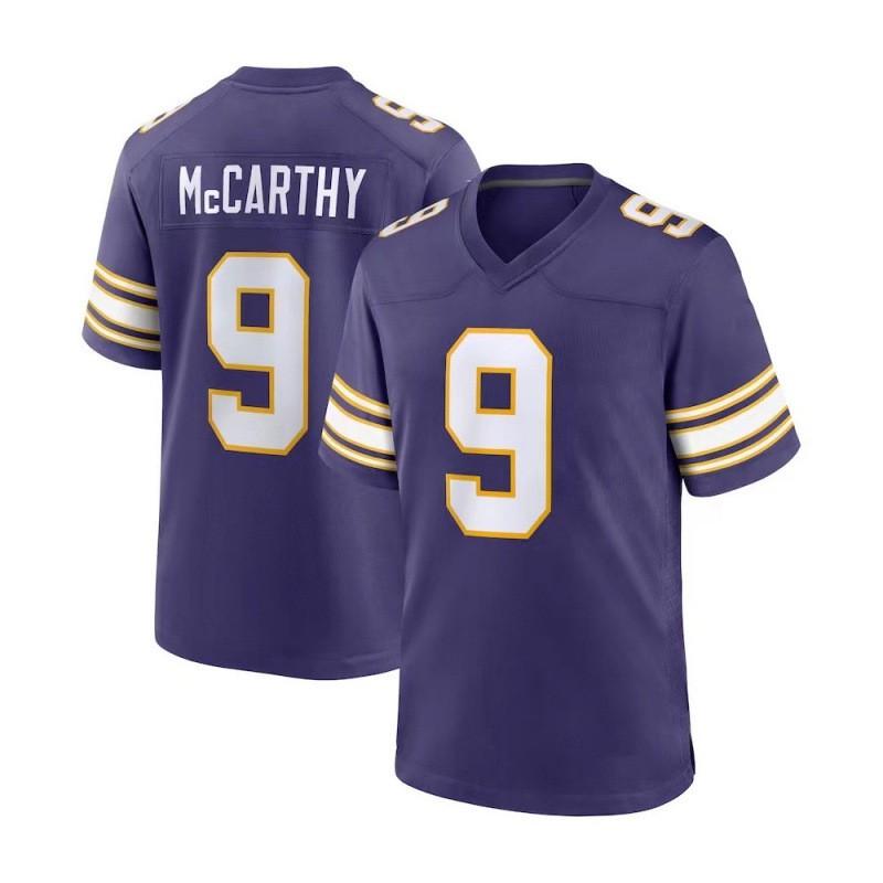 Minnesota Vikings 9 MCCARTHY 18 JEFFERSON Football Jersey Embroidered Sports Uniform