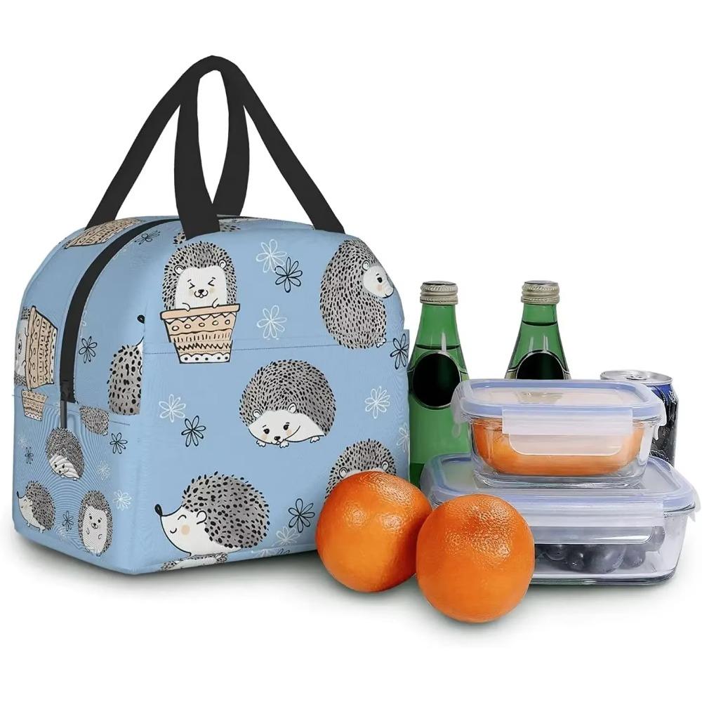Милая сумка для ланча с ежами для женщин и мужчин, ланч-бокс, мягкая изолированная сумка, мини-холодильник, термосумка для офиса, школы, пляжа