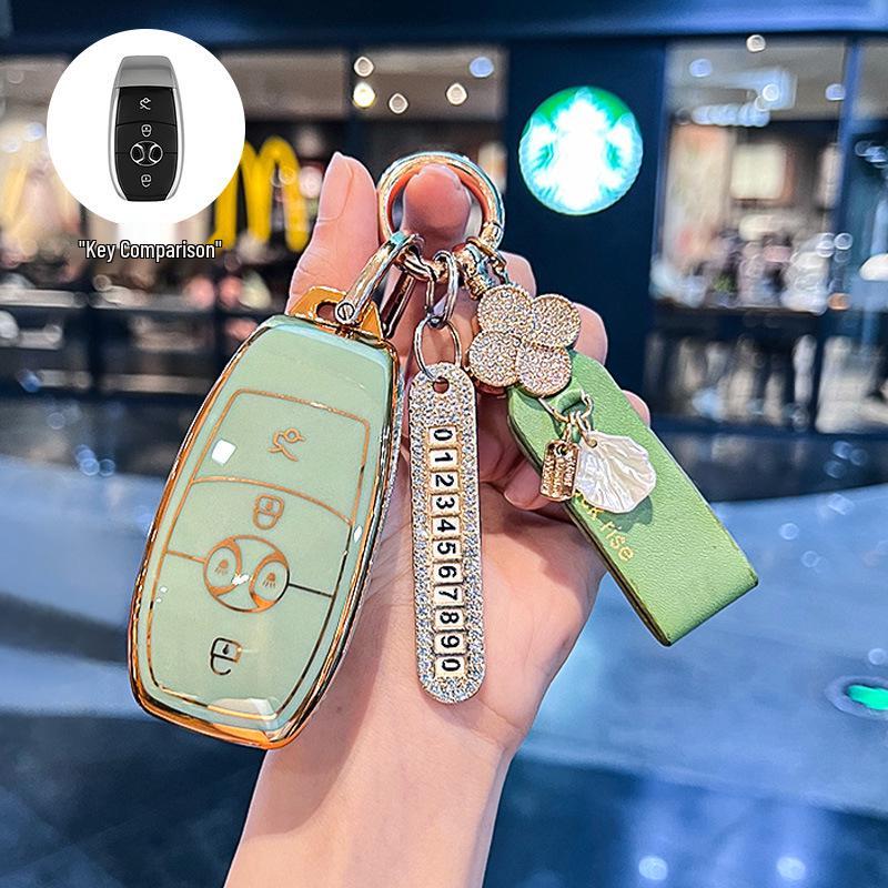 BAIC EX3 Electric Vehicle Key Fob Protective Case with Buckle Bag - Full Coverage for R600 Model