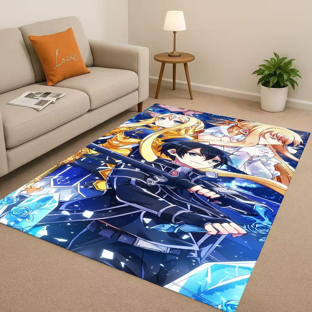 3D Sword Art Online SAO Мультяшный Кирито Юки Асуна Нескользящий Коврик для Гостиной Мягкий Ковер для Спальни, Дивана, Декор Дома Придверный Коврик