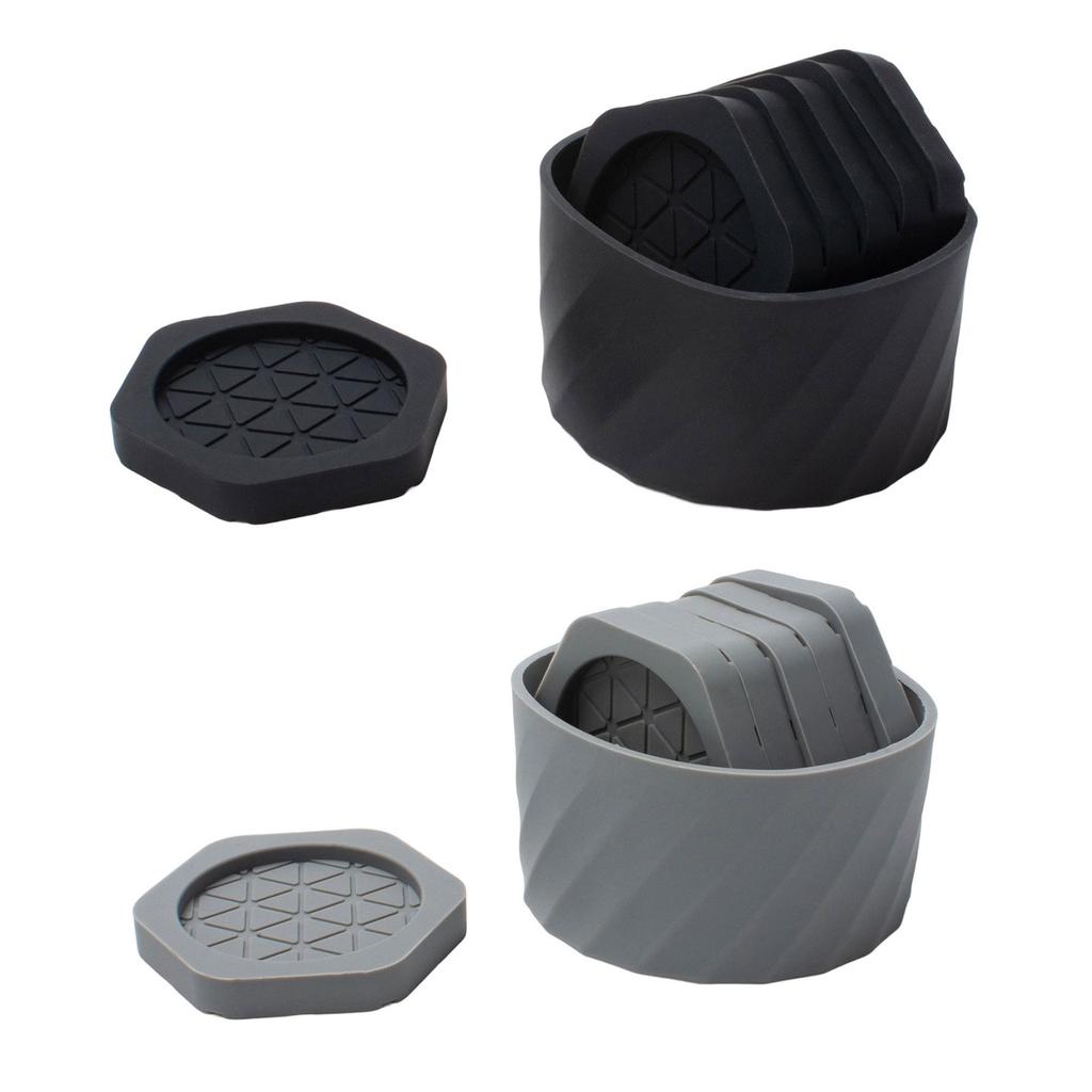 Hexagonal Silicone Coaster Set With Nonslip Base And Storage Box For Hot Beverages Coffee Teas Mat Office Home Use