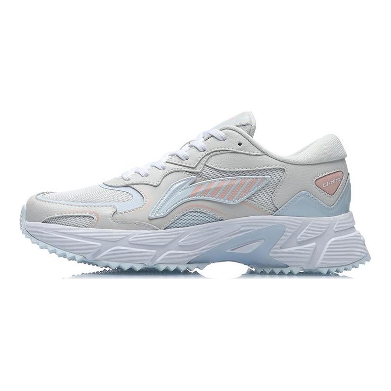 Кроссовки женские Li Ning Yun Que с низким верхом, амортизирующие, нескользящие, износостойкие, белые, синие ARLR004-1