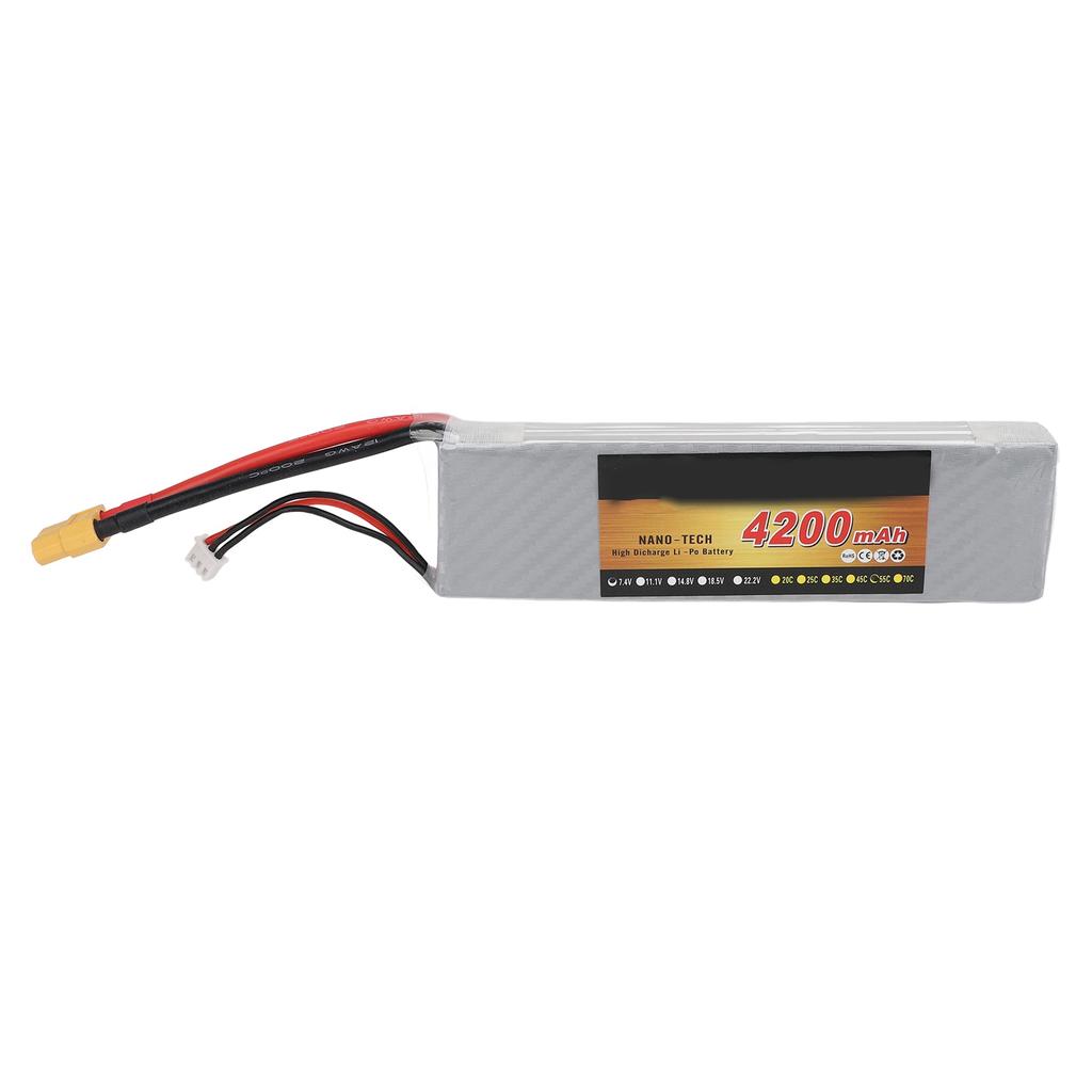 Lipo аккумулятор 7.4V 2S 4200mAh 55C литиевый аккумулятор с разъемом XT60 для радиоуправляемой машины, самолета, вертолета, дрона
