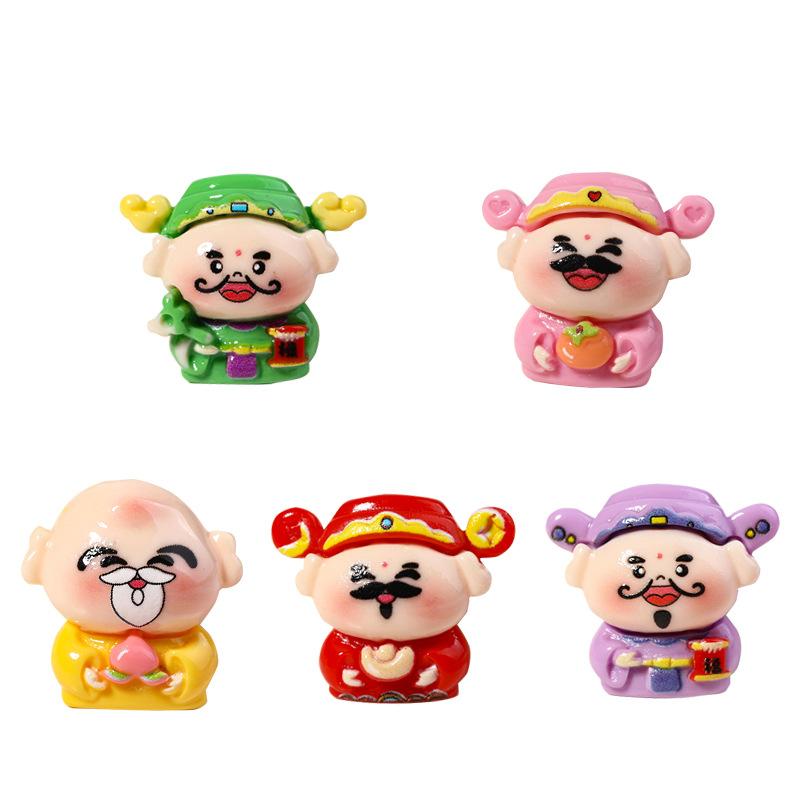 5шт магнитные наклейки на холодильник сделай сам удача Бог удачи мультфильм ювелирные материалы капельная смола небольшие аксессуары креатив