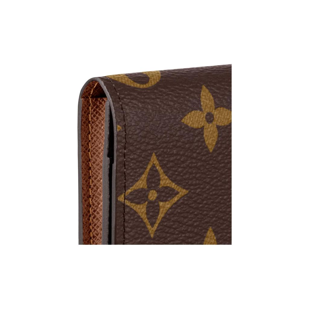 LOUIS VUITTON Multiple Envelope Carte de Visite Classic Monogram Canvas Flap Wallet Card Holder Women's Brown